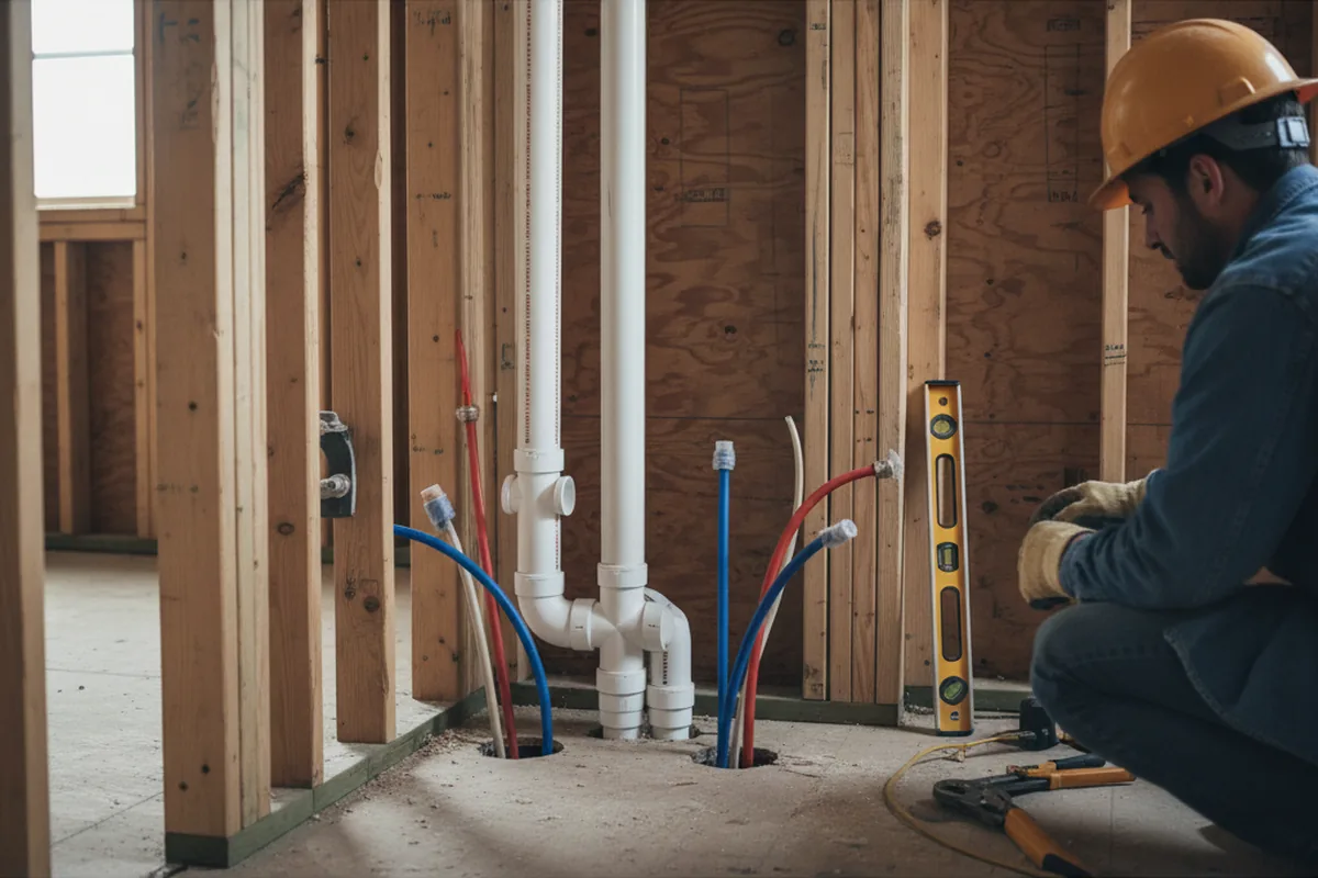 Drain and supply rough-in during Toilet Repair and Installation in Cardiff By The Sea